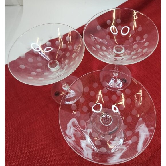 Set Of 3 Replacement Skir by IKEA Glasses  Etched Polka Dot - Picture 2 of 10